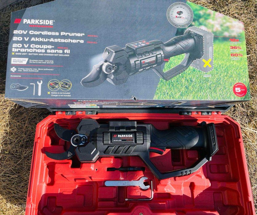 НОВА 38мм Ножица 20V Parkside Performance Безчеткова Акумулаторна Кастрачка Pruning Brushless Pruner