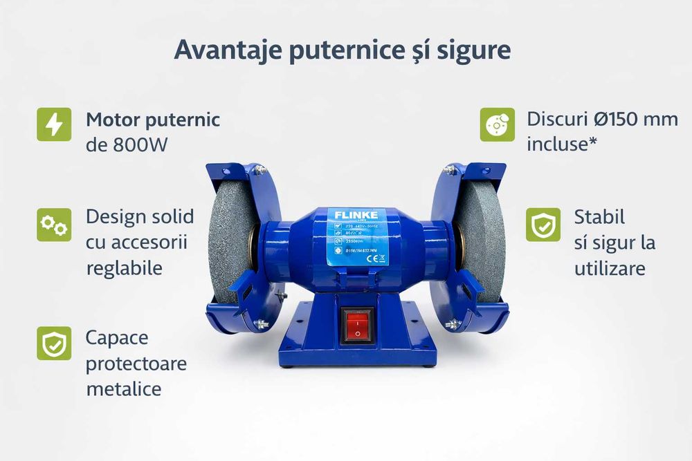 Polizor Dublu FLINKE 800W 150mm