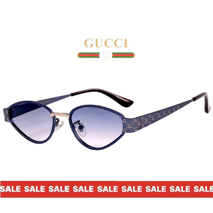 Gucci SANTE 2027 Дамски слънчеви очила сини котешко око и гафика по рамката