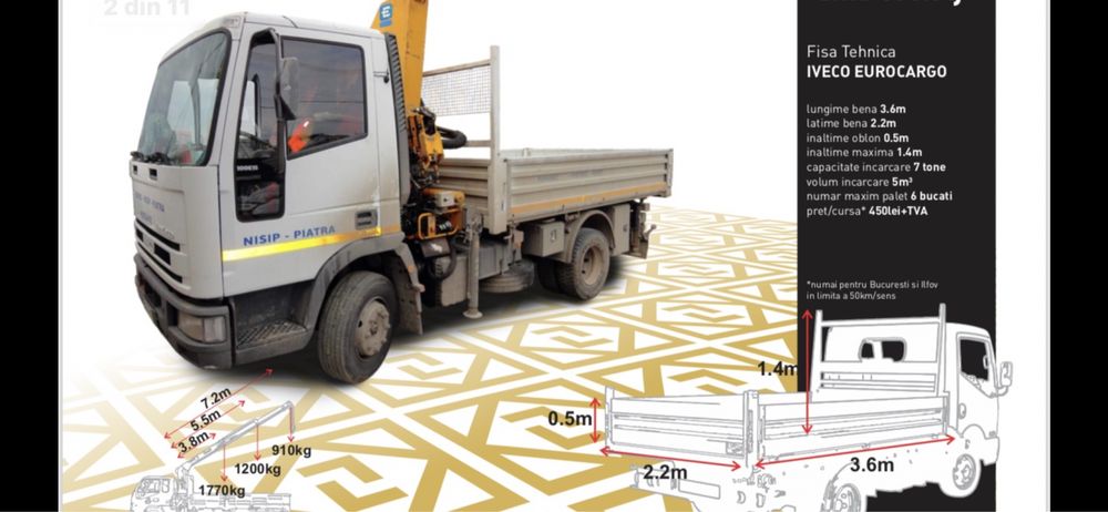 **Iveco Eurocargo basculabil cu macara**