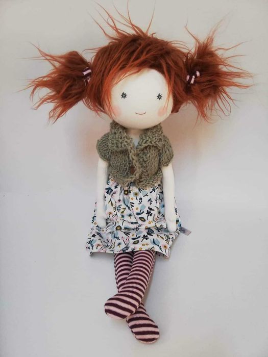 Păpușă textilă handmade 37 cm