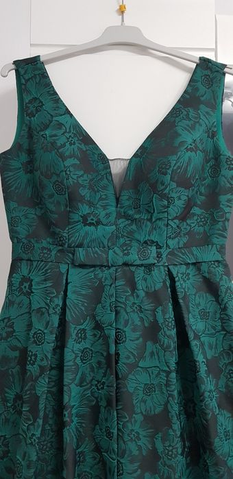 Rochie ocazie, eleganta, lunga, negru/verde, marimea M/L