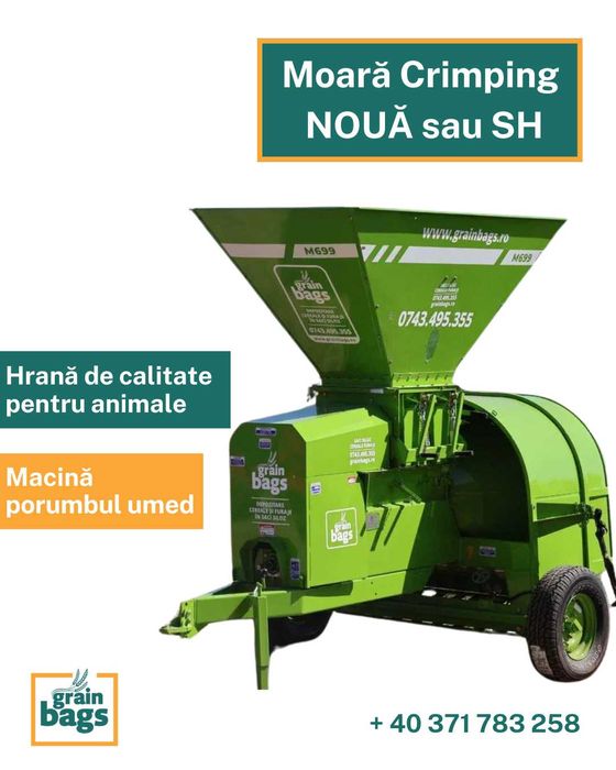 Moara crimping 4 valturi - incarcare pasta porumb in SILOBAG