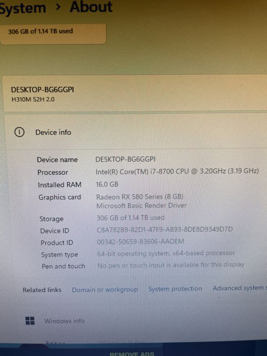 PC GAMING i7-8700 / RX 580 8GB / 16GB RAM / 1.14TB