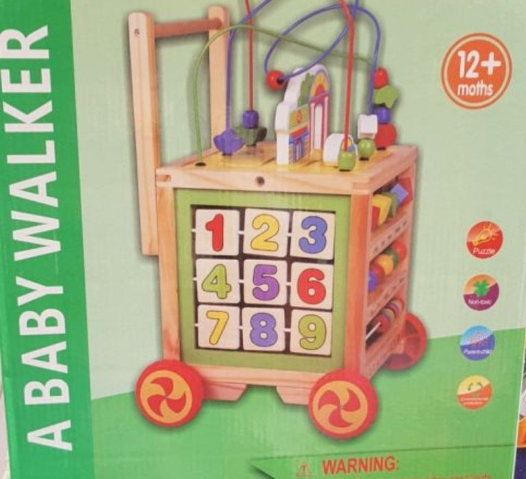 Cub educativ 6 in 1 cu activitati,antepremergator din lemn