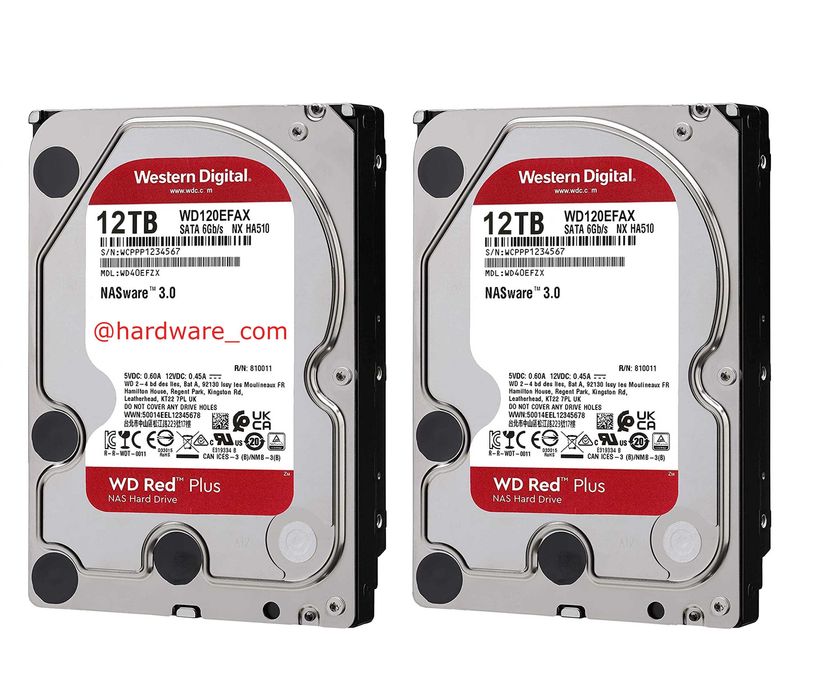 WD Red Plus 10Tb NAS 7200 RPM CMR Количество! Новые + Перечисление