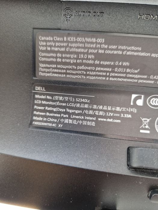 Monitor dell s2340Lc
