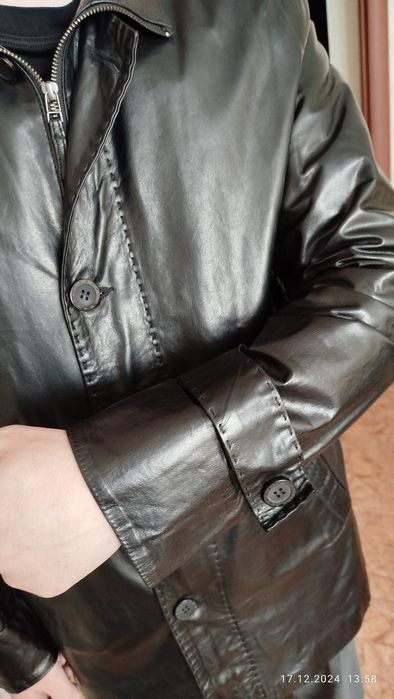 Кожаный плащ 50-52рр