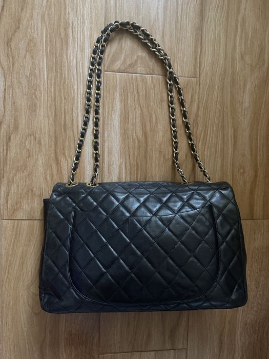 Оригинална чанта Chanel Jumbo CC Maxi XL Logo 24K Gold-Plated Bag