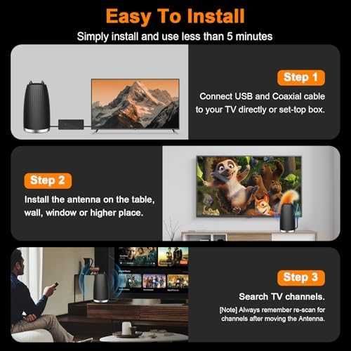 Нова HDTV антена с вътрешен монтаж дълъг обхват усилен сигнал 4K прием