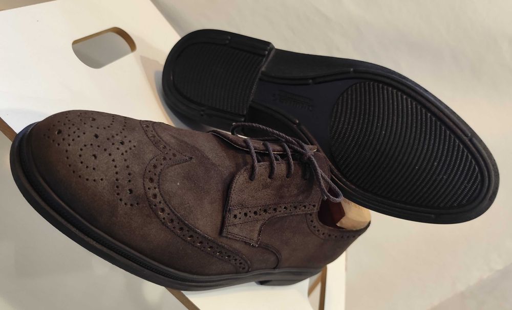 Pantofi derby 45.5 46 brogue Salamander NOI piele naturala moale