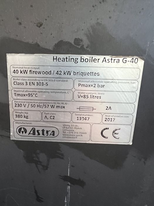 Centrala termica pe lemne + Vas expansiune 50L + cos inox de vanzare !