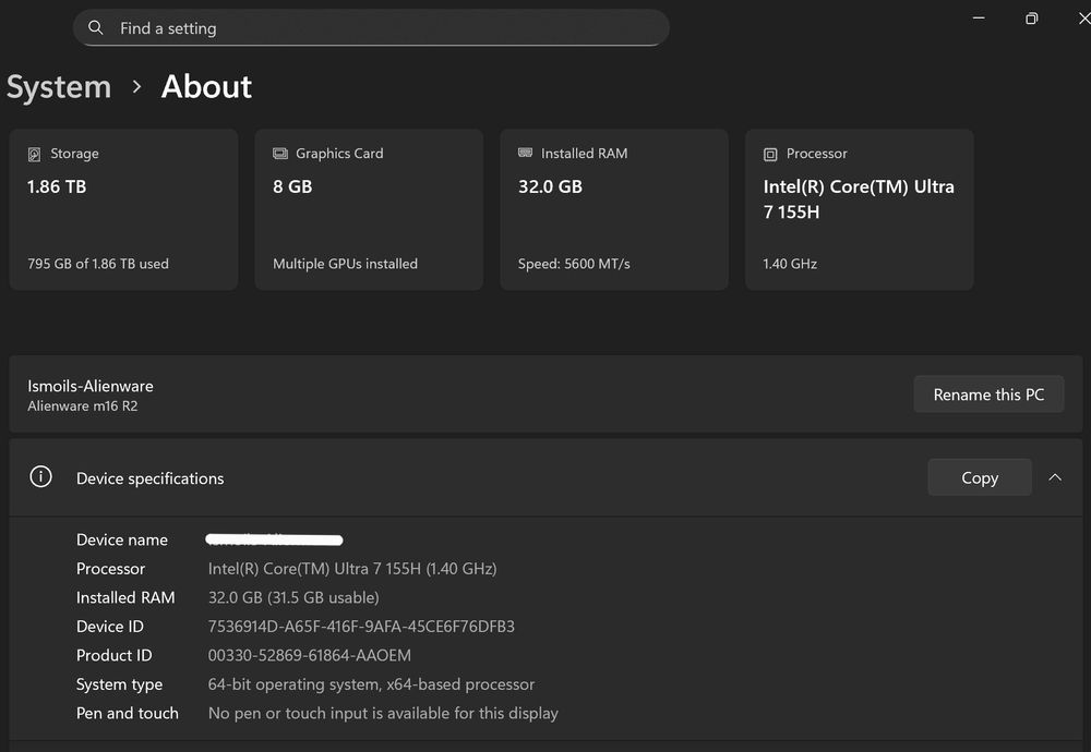 Alienware M16 R2 Gaming Laptop Мощный Игровой Ноутбук Премиум Класса