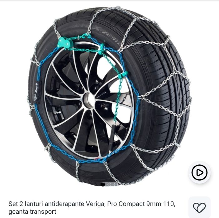 Set 2 lanturi antiderapante Veriga, Pro Compact 9mm 110+ geanta