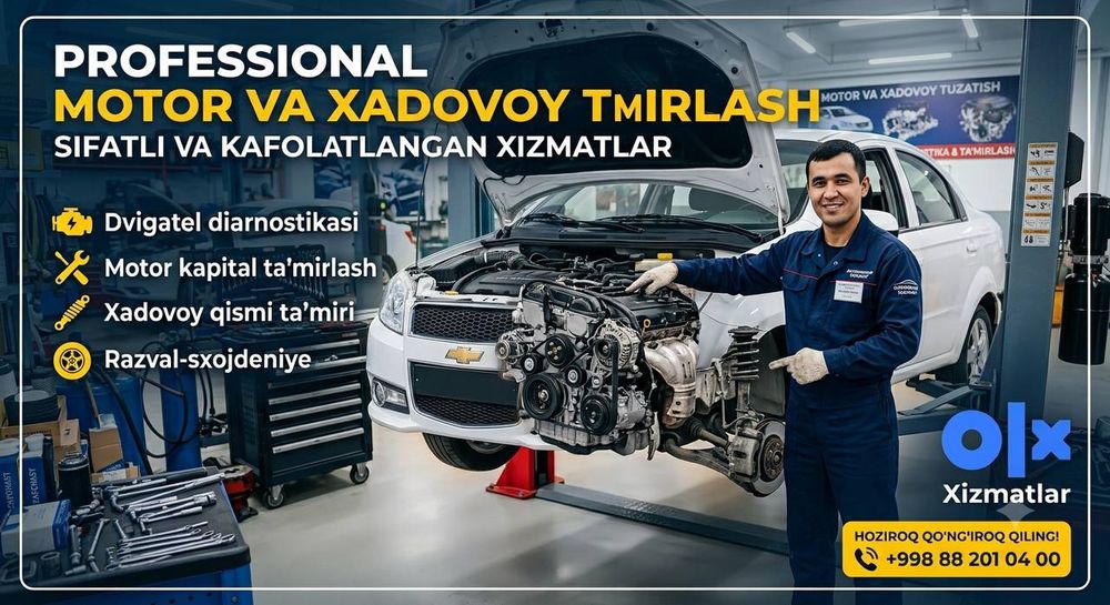 Professional Motor va Xadovoy Ta'mirlash | Kafolatlangan Sifat