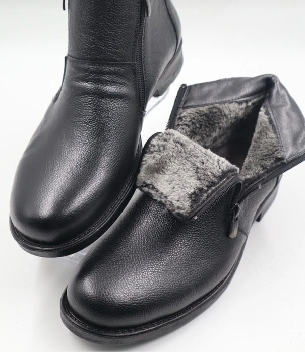 Меховые кожаные ботинки (Турция), новые