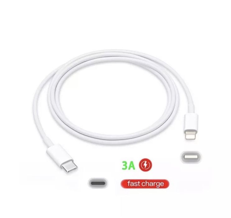Cablu Lungime 1M Alb Lightening - Type C Compatibil Iphone
