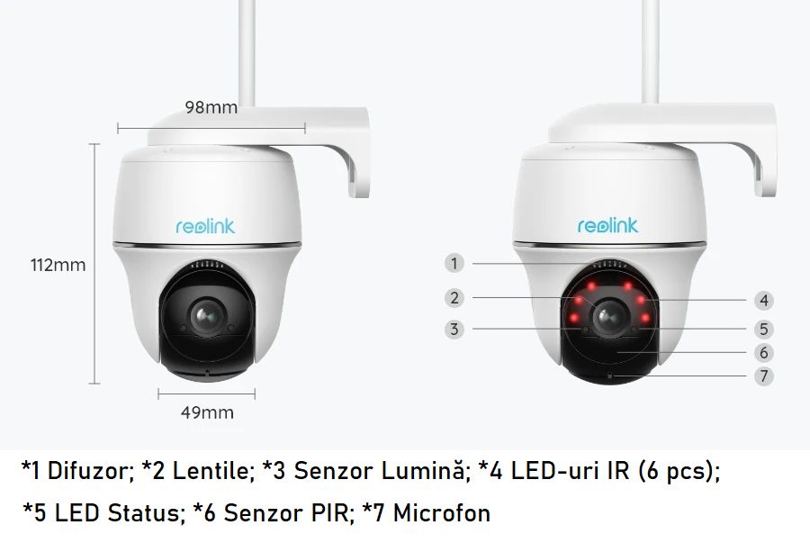 Camera de supraveghere Reolink Argus PT cu panou solar