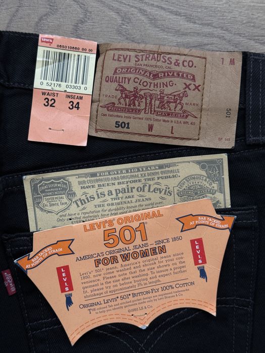 Blugi LEVIS 501 USA Negru Dama Femei | Marime 32 x 34 (Talie 81 cm)