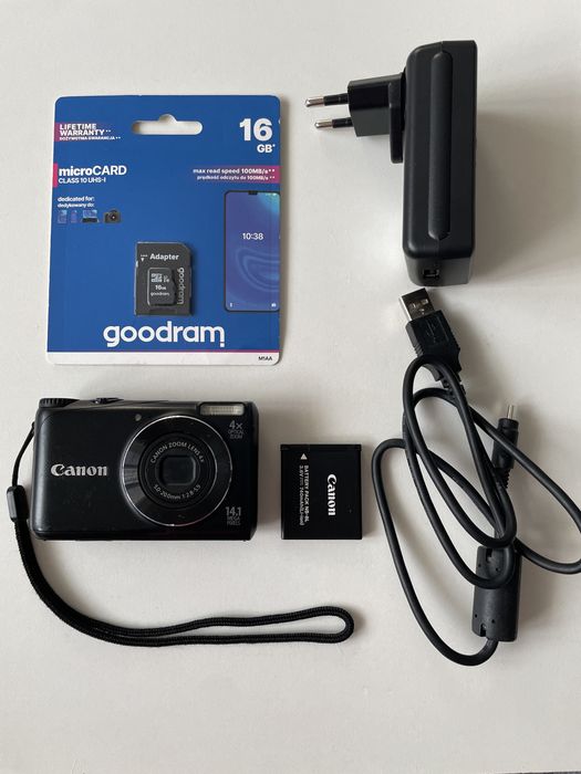 Camera Foto Digitala CANON PowerShot A2200 HD, Black, 16GB, 14.1