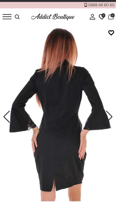 Елегантна черна Рокля Addict boutique,  размер S, като нова