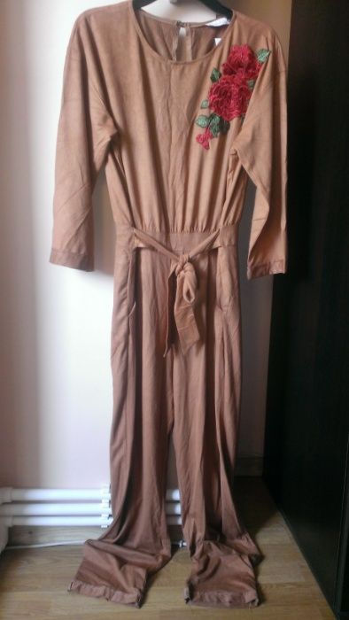 salopeta dama culoare caramizie