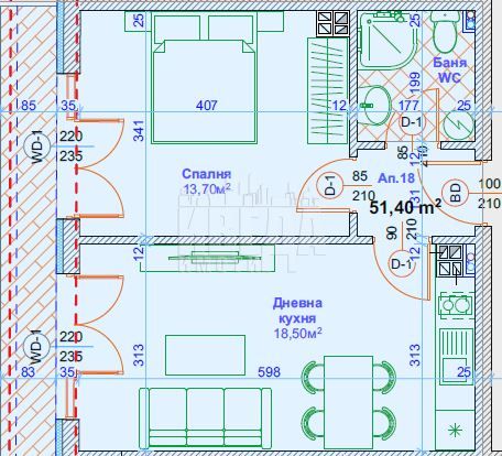 Продава се Двустаен апартамент в Варна, Възраждане 1 - 67 кв.м за 1866 €/кв.м - Снимка #1