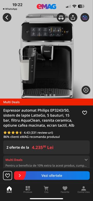 Espressor Philips EP3243/50