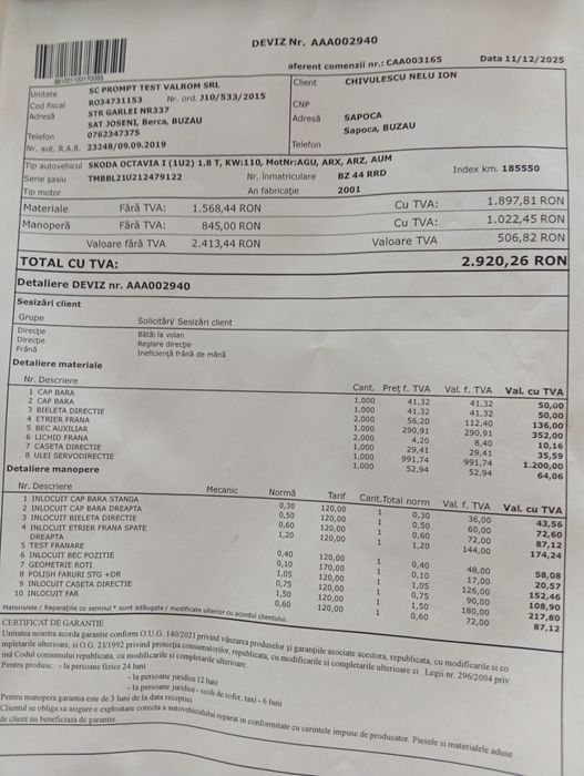 Skoda Octavia 1, 1.8 turbo 150 CP