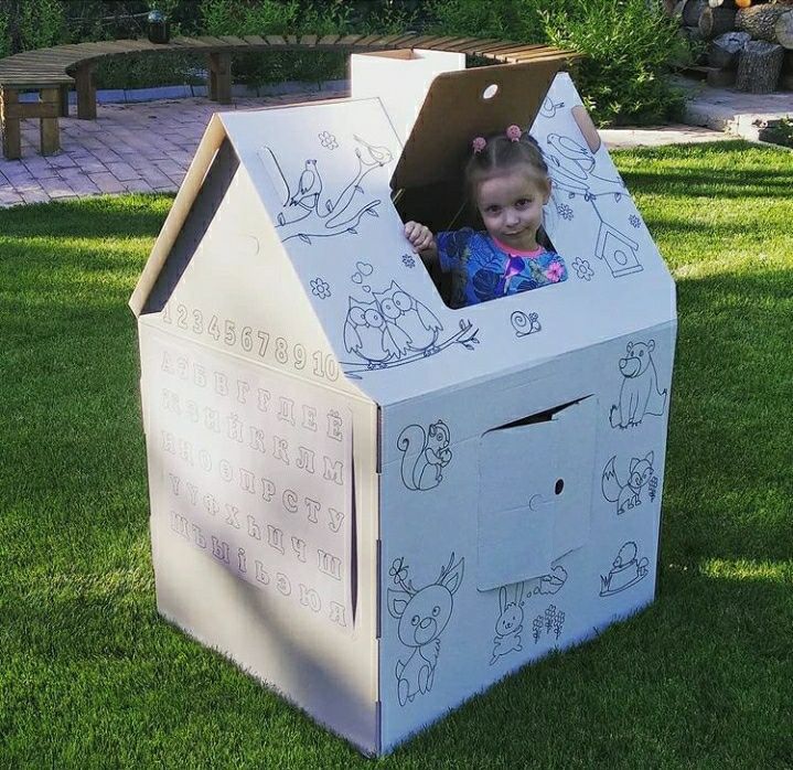 Домик - раскраска. ! Картонный домик