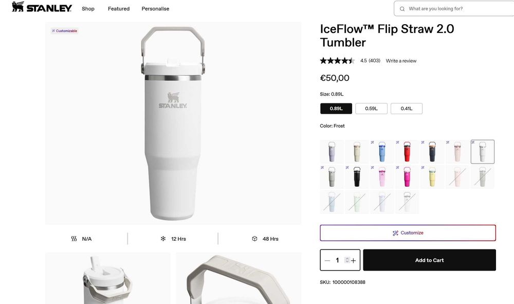 Термочаша Stanley The IceFlow - Flip Straw, 890 ml от Германия