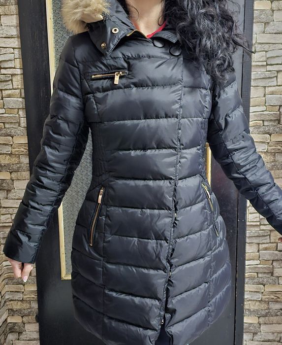 Дамско елегантно яке с естествен пух