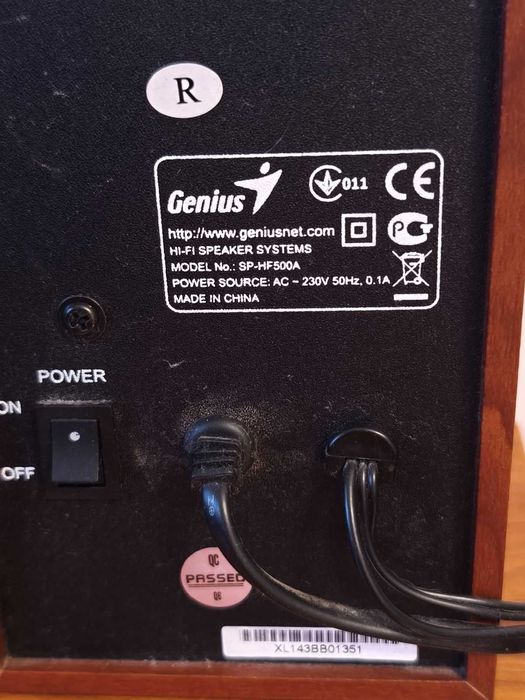 Boxe Genius SP-HF500A, 2.0, 14W RMS, Black & Cherry Wood