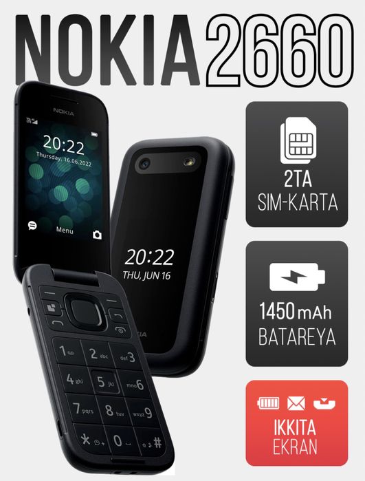 Nokia 2660 flip 2 sim kartali