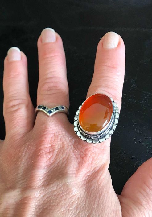 Inel Argint 925 cu Piatra Semipretioasa Carneol