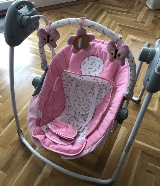 Chipolino “парадайз” Електрическа люлка-шезлонг 2 в 1, розова