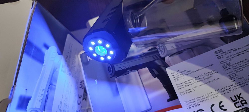 Pistol nano-pulverizare 2 duze cu atomizor  K7 -8 led ULV 2025