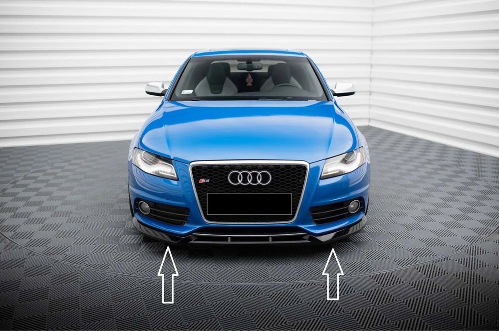 Преден спойлер за Audi A4 B8 Ауди А4 Б8 2008-2011 Черен Пиано Лак
