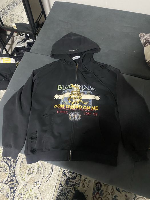 project gr zip hoodie blue snake