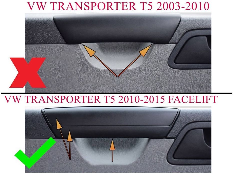 Вътрешна дръжка за VW Transporter T5 Facelift (2010-2015)
