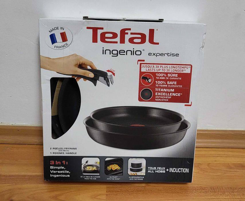 Sigilat Set Tefal Ingenio Expertise, inductie, 22/26 cm + maner Ingenio tigai
