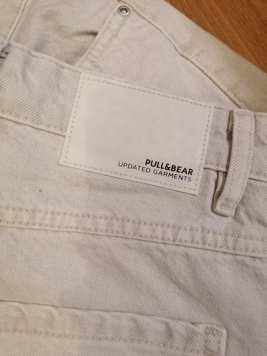 Blugi Pull&Bear, bej, bărbătești, mărimea 42, drepti