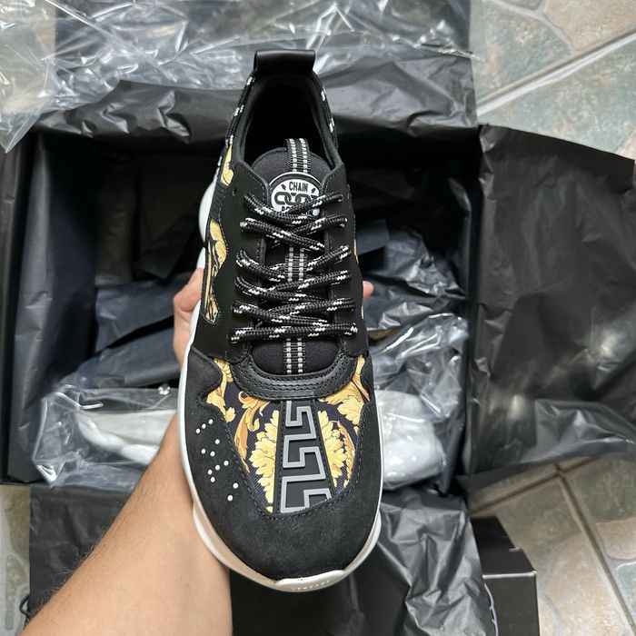 Pantofi Sport Versace Chain Reaction Negru-Baroc motiv