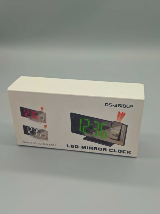 LED огледален часовник с прожекция! Топ цена!
