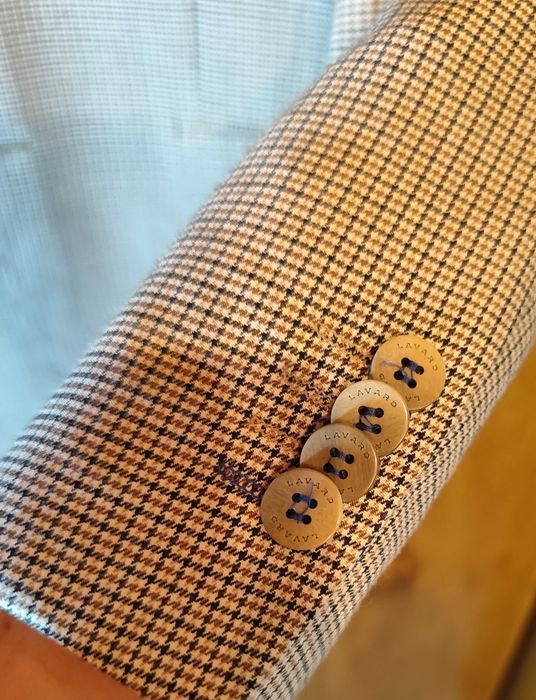 Sacou blazer 42 XL premium LAVARD lana moale respirabila Houndstooth