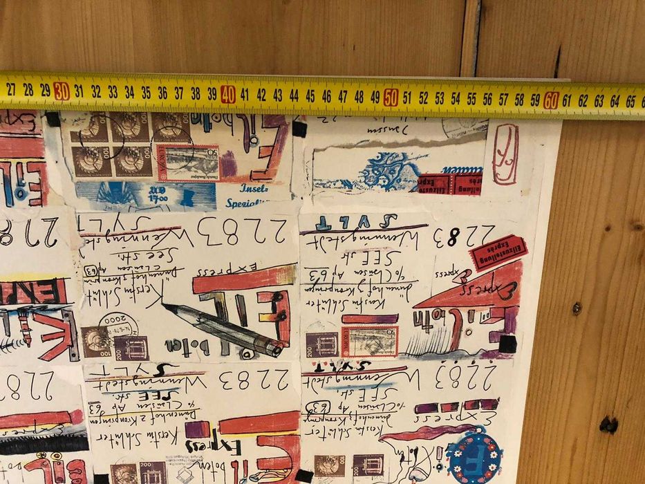 Horst Janssen print semnat colaj expozitional afis arta original 1979