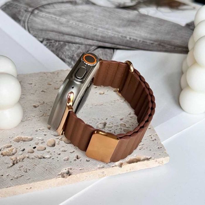 Луксозна кожена каишка с магнит за Apple Watch ULTRA/SE/11/10/9/8/7/6