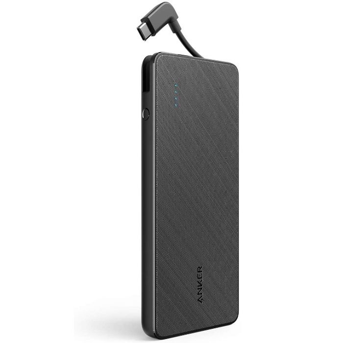 Anker PowerCore+ 10000, 18W, PD USB батерия, с интегриран кабел USB-C
