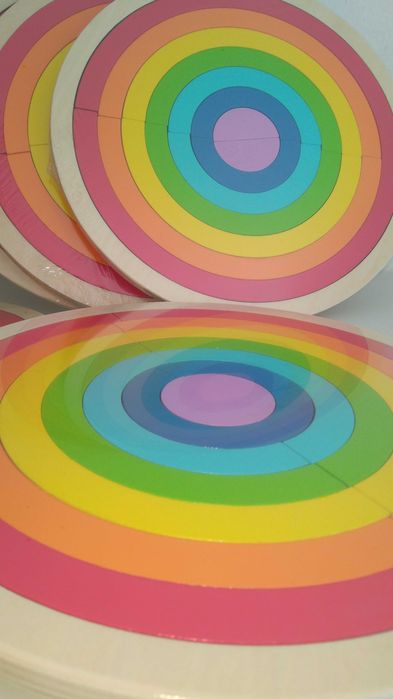 ХИТ! Двойна цветна дървена дъга с табла за поместване Wooden colorfull