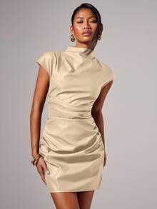 Rochie mini eleganta imitatie piele - NOU (cu eticheta)